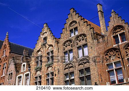 Bruges Belgium Housefronts In Jan Van Eyckplein View Large Photo Image Stock Image - Bruges Belgium Housefronts In Jan Van Eyckplein . Fotosearch