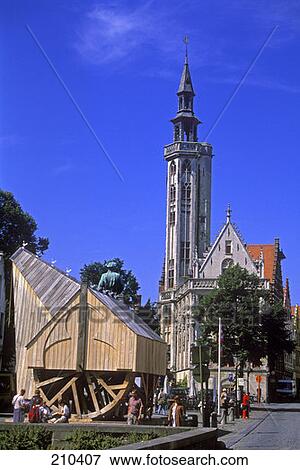 Bruges Belgium Jan Van Eyckplein And Poortersloge View Large Photo Image Stock Photo - Bruges Belgium Jan Van Eyckplein And Poortersloge . Fotosearch