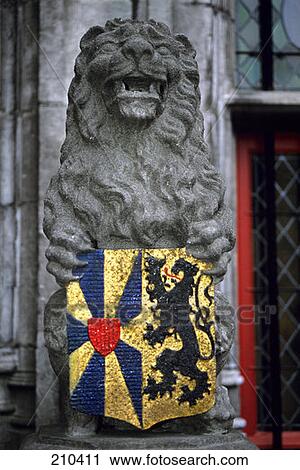 Bruges Belgium Lion Sculpture On Catherdal Of The Holy Blood View Large Photo Image Stock Image - Bruges Belgium Lion Sculpture On Catherdal Of The Holy Blood . Fotosearch