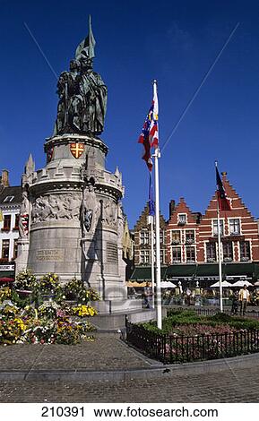 Bruges Belgium Memorial Statue In The Market View Large Photo Image Stock Image - Bruges Belgium Memorial Statue In The Market . Fotosearch