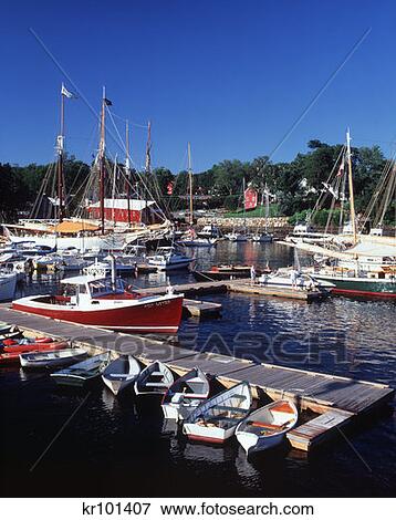 Stock Photo - Camden Harbor Maine . Fotosearch