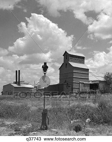 Stock Image - Canadian Texas Grain Elevator Panhandle Retro. Fotosearch