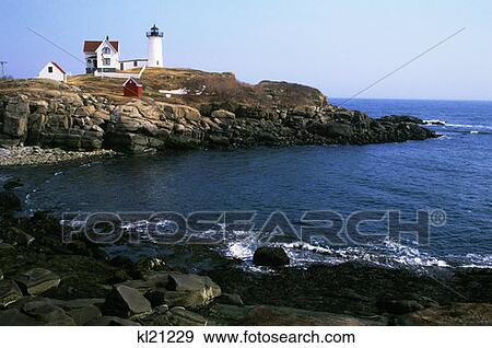 Cape Neddick Me Cape Neddick Light View Large Photo Image Stock Photo - Cape Neddick Me Cape Neddick Light . Fotosearch