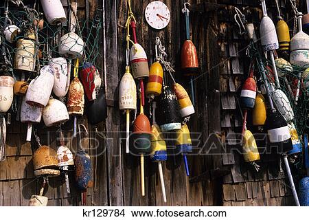Cape Neddick Me Detail Of Lobster Buoys On Side Of Lobster Shack View Large Photo Image Picture - Cape Neddick Me Detail Of Lobster Buoys On Side Of Lobster Shack . Fotosearch