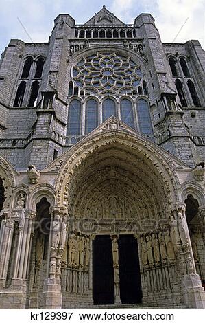 Chartres Eure Et Loir France North Porch Of Cathedral View Large Photo Image Stock Photo - Chartres Eure Et Loir France North Porch Of Cathedral . Fotosearch