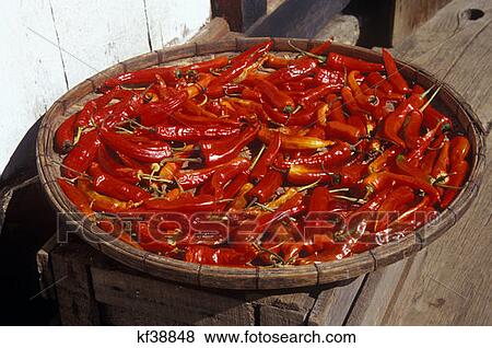 Chile Peppers Bhutan View Large Photo Image Stock Photo - Chile Peppers Bhutan . Fotosearch