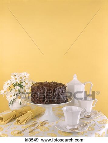 Chocolate Cake And Coffee Stillife View Large Photo Image Stock Photo - Chocolate Cake And Coffee Stillife. Fotosearch