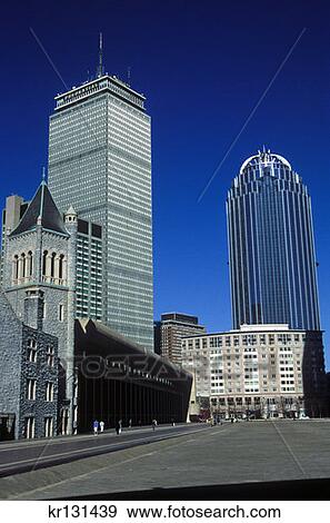Stock Photo - Christian Science Plaza And Black Bay Skyline Boston, Ma. Fotosearch