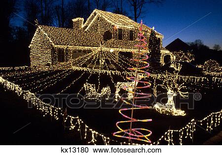 Christmas Lights West Goshen Chester County Pa View Large Photo Image Stock Image - Christmas Lights West Goshen Chester County Pa. Fotosearch