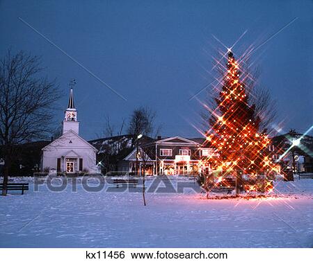 Christmas Night North Conway Nh View Large Photo Image Stock Photograph - Christmas Night North Conway Nh . Fotosearch