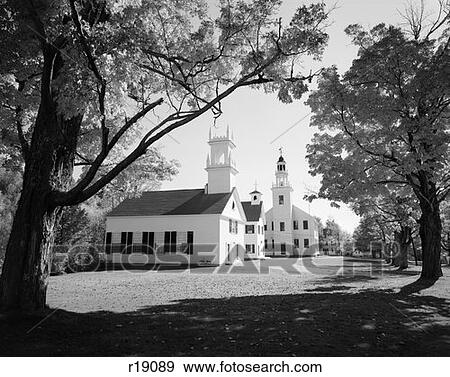 Stock Photo - Church And Local Buildings In The Town Square Of Washington New Hampshire. Fotosearch