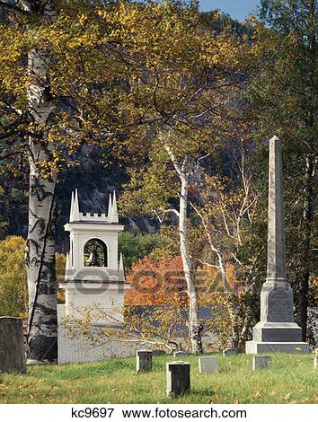 Church Belfry Stark Nh Headstones Monuments View Large Photo Image Stock Photo - Church Belfry Stark Nh Headstones Monuments. Fotosearch