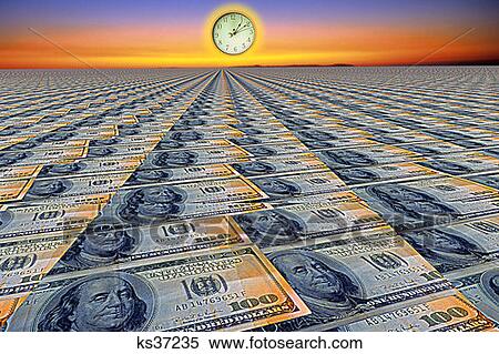Composite Image One Hundred Dollar Bills And Clock View Large Photo Image Stock Photography - Composite Image One Hundred Dollar Bills And Clock. Fotosearch
