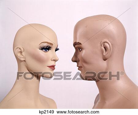 Couple Man Woman Male Female Mannequin Dummy Model Bald View Large Photo Image Stock Photo - Couple Man Woman Male Female Mannequin Dummy Model Bald. Fotosearch