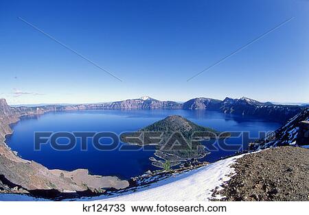 Stock Image - Crater Lake National Park Or Wizard Island . Fotosearch