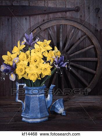 Daffodils And Iris 1978 1970S Retro View Large Photo Image Stock Photo - Daffodils And Iris 1978 1970S Retro. Fotosearch