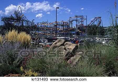 Denver, Colorado Six Flags Elitch Gardens Park View Large Photo Image Stock Image - Denver, Colorado Six Flags Elitch Gardens Park. Fotosearch