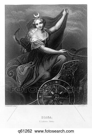 Diana In Her Chariot Roman Goddess Of The Moon Forests Animals Engraving By Payne After Painting By Correggio View Large Photo Image Stock Image - Diana In Her Chariot Roman Goddess Of The Moon Forests Animals Engraving By Payne After Painting By Correggio. Fotosearch