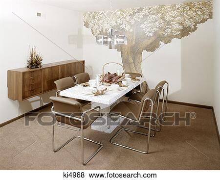 Dining Room 1970S 1977 Wall Mural View Large Photo Image Stock Photo - Dining Room 1970S 1977 Wall Mural. Fotosearch