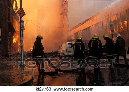 Firemen At Large Fire View Large Photo Image Stock Image - Firemen At Large Fire . Fotosearch