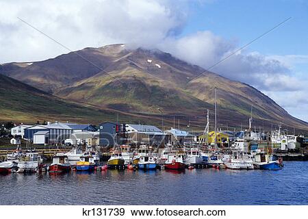 Fishing Boats In Harbor Arskogssandur Iceland View Large Photo Image Stock Photo - Fishing Boats In Harbor Arskogssandur Iceland . Fotosearch
