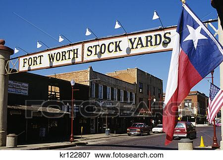 Fort Worth, Tx Stockyards National Historic District View Large Photo Image Stock Photo - Fort Worth, Tx Stockyards National Historic District. Fotosearch