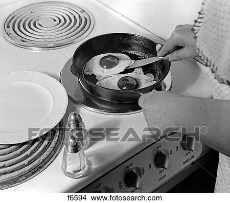Frying Pan Fries Eggs Salt And Pepper Retro View Large Photo Image Picture - Frying Pan Fries Eggs Salt And Pepper Retro. Fotosearch