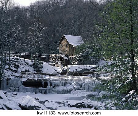 Stock Image - Glade Creek Mill Babcock State Park West Virginia. Fotosearch