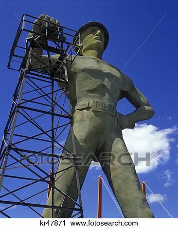 Stock Image - Golden Driller Expo Tulsa Oklahoma 1980S 1984 Retro. Fotosearch