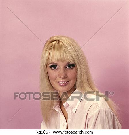 Headshot Portrait Young Woman Smiling Blond Blonde 1970 1970S Retro View Large Photo Image Stock Photo - Headshot Portrait Young Woman Smiling Blond Blonde 1970 1970S Retro . Fotosearch