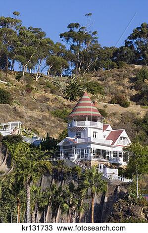 Hillside Home Avalon California View Large Photo Image Stock Image - Hillside Home Avalon California . Fotosearch