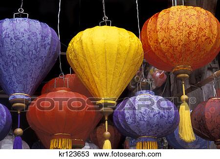 Hoi An, Vietnam Close Up Of Silk Lanterns For Sale View Large Photo Image Stock Image - Hoi An, Vietnam Close Up Of Silk Lanterns For Sale. Fotosearch