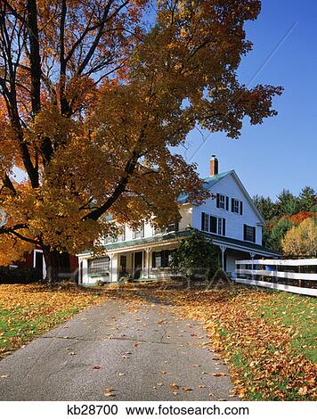 Home In Autumn Eaton View Large Photo Image Stock Image - Home In Autumn Eaton. Fotosearch