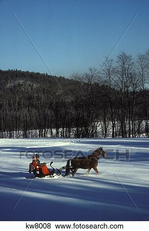 Horse Drawn Sleigh North Conway Nh View Large Photo Image Stock Photo - Horse Drawn Sleigh North Conway Nh . Fotosearch