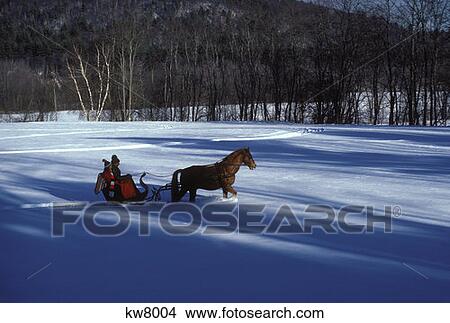 Horse Drawn Sleigh View Large Photo Image Picture - Horse Drawn Sleigh . Fotosearch