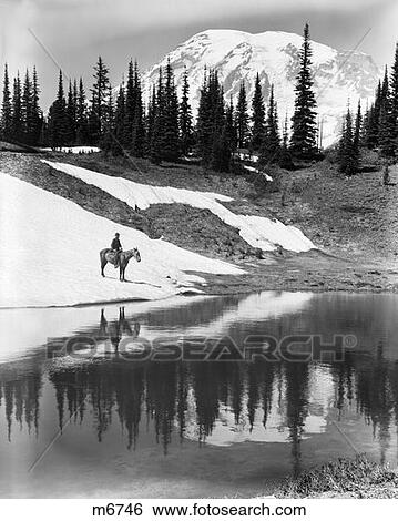 Horse Mountains Lake Trees Retro View Large Photo Image Stock Photograph - Horse Mountains Lake Trees Retro. Fotosearch