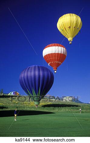 Hot Air Balloons Snowmass, Colorado View Large Photo Image Picture - Hot Air Balloons Snowmass, Colorado. Fotosearch