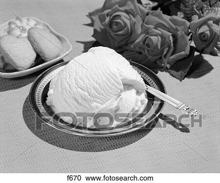 Stock Image - Ice Cream Dessert Vanilla Retro. Fotosearch