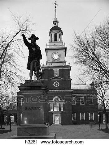 Independence Hall With Barry Statue In Foreground View Large Photo Image Stock Image - Independence Hall With Barry Statue In Foreground . Fotosearch