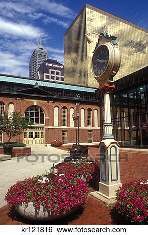 Indianapolis In Clock Stand In Plaza Of Old City Market View Large Photo Image Stock Photograph - Indianapolis In Clock Stand In Plaza Of Old City Market . Fotosearch