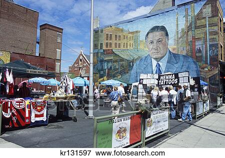 Italian Market South Philly Rizzo Mural View Large Photo Image Stock Photo - Italian Market South Philly Rizzo Mural. Fotosearch