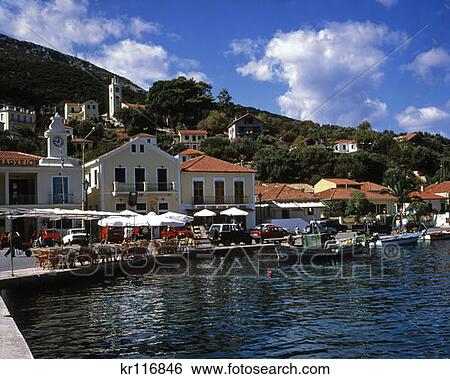 Ithaca Greece Harbor Scene View Large Photo Image Stock Photograph - Ithaca Greece Harbor Scene . Fotosearch