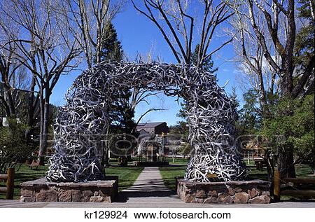 Jackson Wy Antler Arch View Large Photo Image Picture - Jackson Wy Antler Arch . Fotosearch