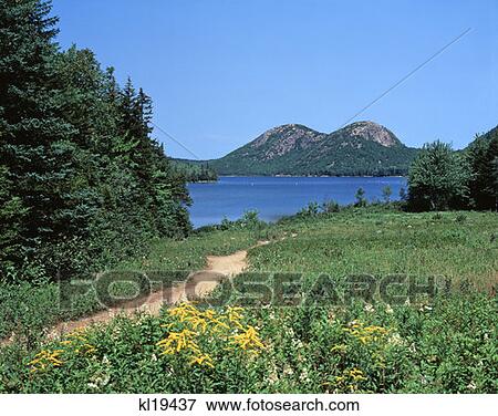 Jordan Pond Acadia National Park Maine  View Large Photo Image Stock Photo - Jordan Pond Acadia National Park Maine . Fotosearch