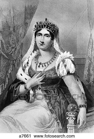 Josephine Wife Of Napoleon Bonaparte Seated Wearing Empire ...