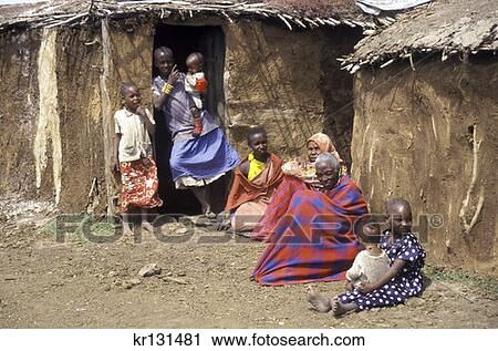 Kenya Masai Women And Children Outside Dung Covered Huts In Masai Mara Village View Large Photo Image Stock Image - Kenya Masai Women And Children Outside Dung Covered Huts In Masai Mara Village. Fotosearch