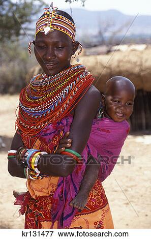 Kenya Samburu Woman And Child View Large Photo Image Stock Photo - Kenya Samburu Woman And Child. Fotosearch