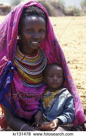 Kenya Samburu Woman And Child View Large Photo Image Stock Photo - Kenya Samburu Woman And Child. Fotosearch