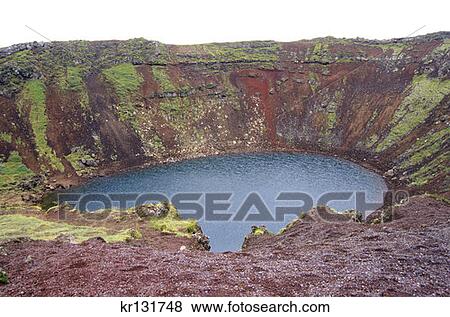 Kerid Crater Iceland View Large Photo Image Stock Photo - Kerid Crater Iceland . Fotosearch