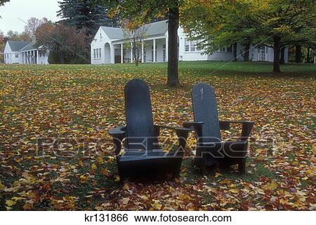 Stock Photograph - Lawn Chairs Middlebury College Breadloaf Mountain Campus . Fotosearch